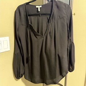 Joie Black V-Neck Blouse 100% silk